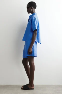 OVERSIZED SHORT-SLEEVED LINEN SHIRT