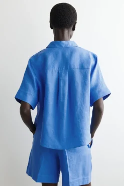 OVERSIZED SHORT-SLEEVED LINEN SHIRT