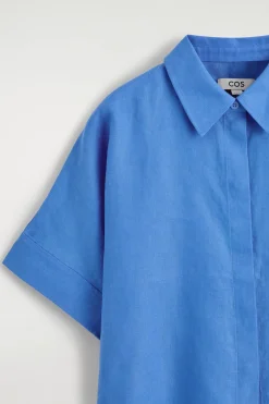 OVERSIZED SHORT-SLEEVED LINEN SHIRT