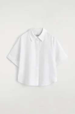 OVERSIZED SHORT-SLEEVED LINEN SHIRT