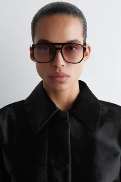 OVERSIZED SQUARE-FRAME AVIATOR SUNGLASSES