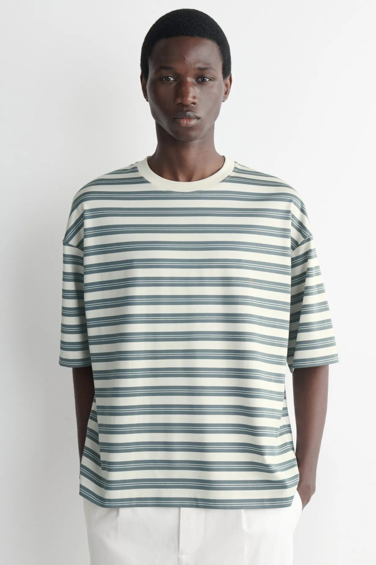 OVERSIZED STRIPED COTTON T-SHIRT