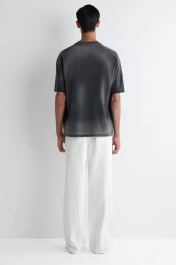 OVERSIZED WASHED-JERSEY MOCK-NECK T-SHIRT