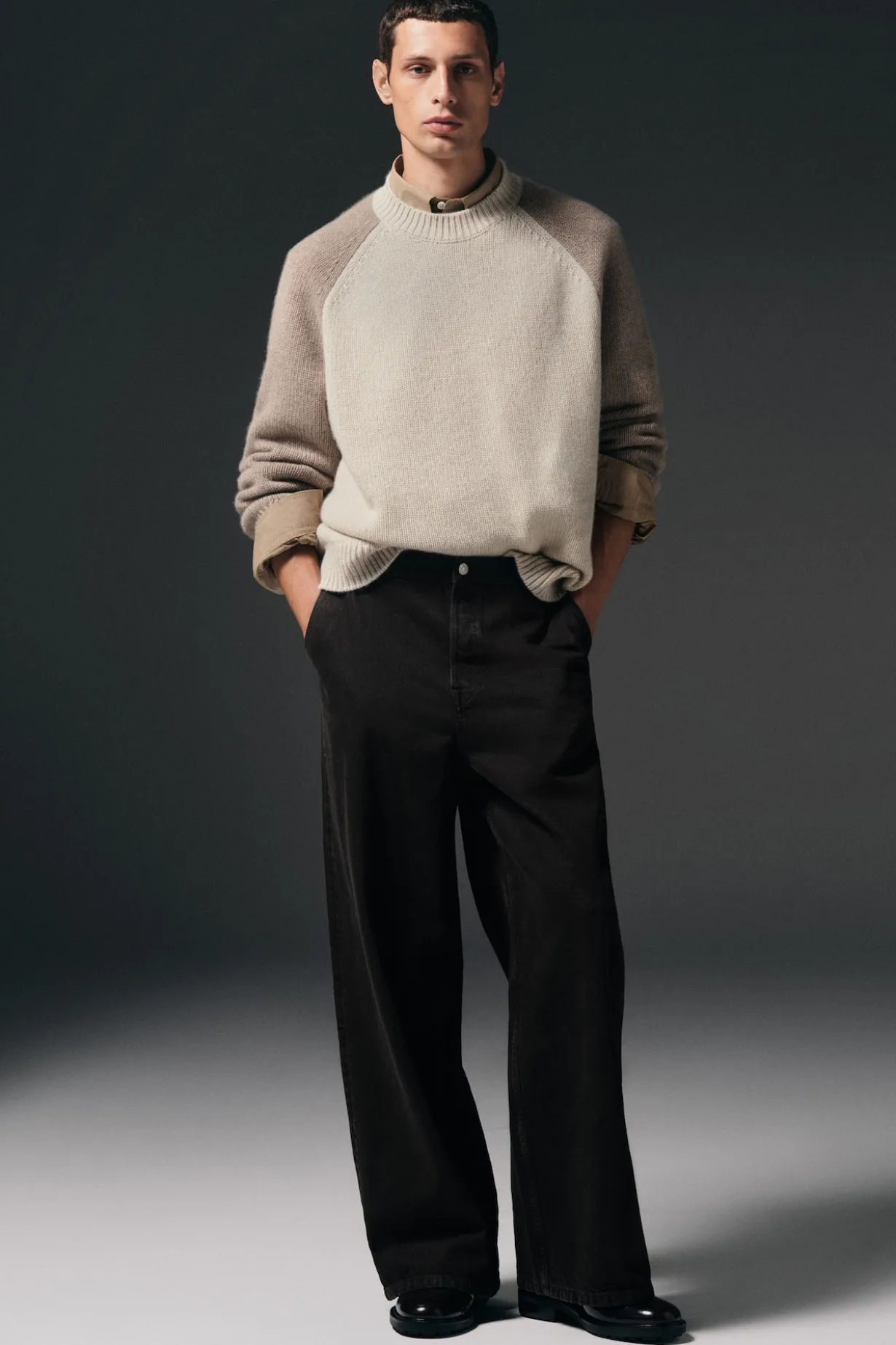 OVERSIZED WIDE-LEG DENIM PANTS