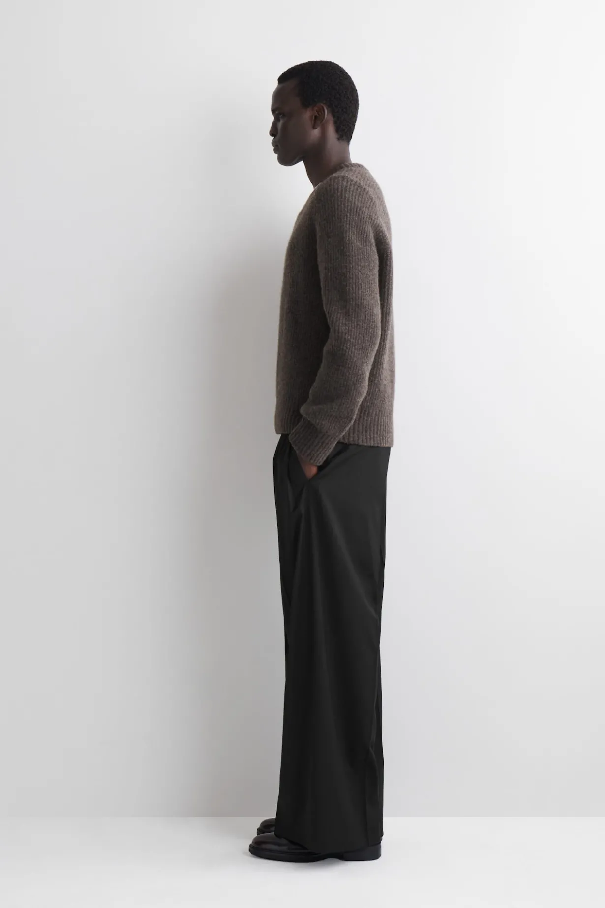 OVERSIZED WOOL-YAK V-NECK SWEATER