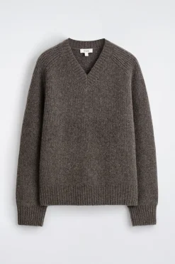 OVERSIZED WOOL-YAK V-NECK SWEATER