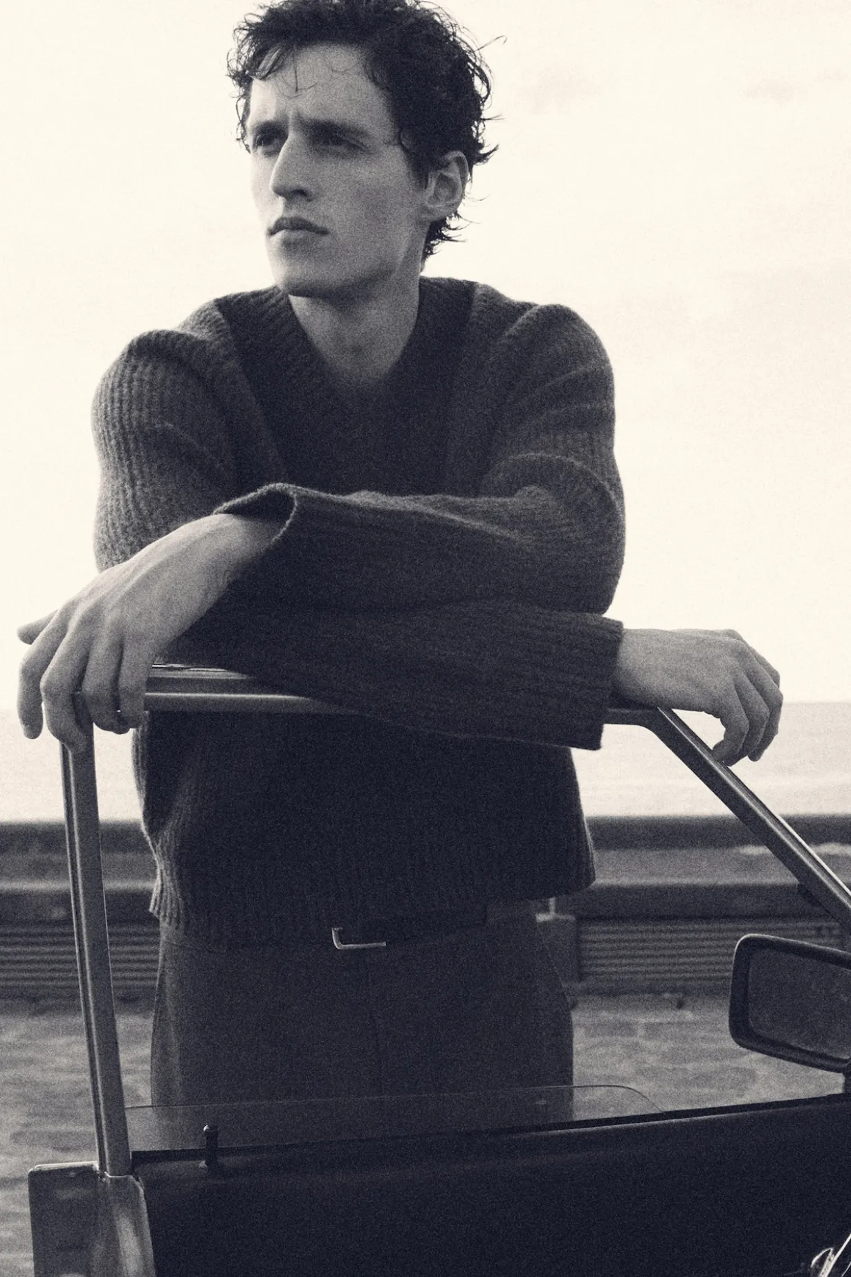 OVERSIZED WOOL-YAK V-NECK SWEATER