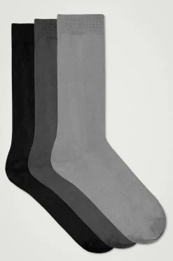 3-PACK MERCERIZED COTTON SOCKS