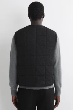 PADDED QUILTED KNIT MERINO WOOL VEST