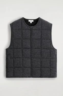 PADDED QUILTED KNIT MERINO WOOL VEST