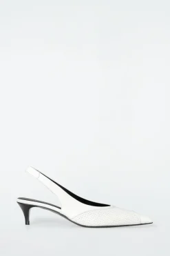 PERFORATED LEATHER SLINGBACK HEELS