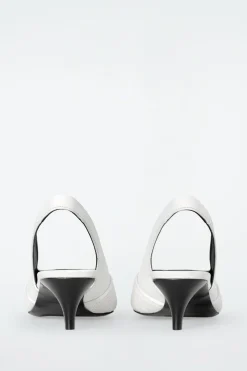 PERFORATED LEATHER SLINGBACK HEELS