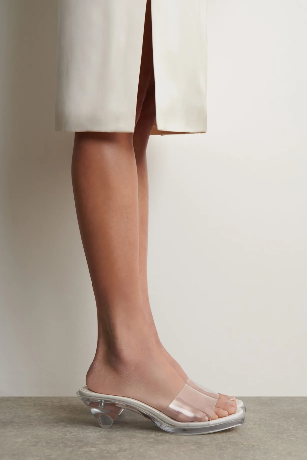 PERSPEX KITTEN-HEEL MULES