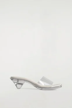 PERSPEX KITTEN-HEEL MULES