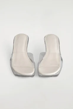 PERSPEX KITTEN-HEEL MULES