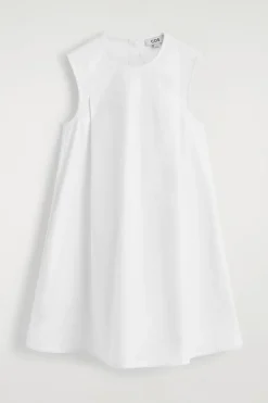 PICOT-TRIMMED PLEATED MINI DRESS