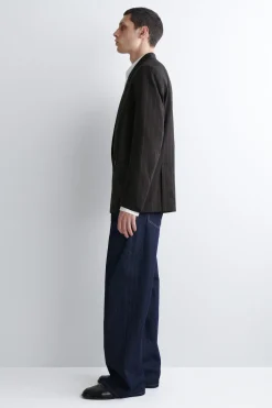 PINSTRIPED DOUBLE-BREASTED BLAZER
