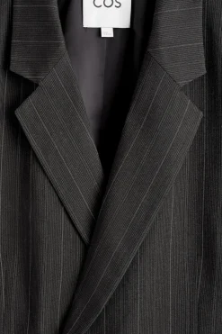 PINSTRIPED DOUBLE-BREASTED BLAZER
