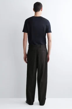 PINSTRIPED RELAXED-FIT WIDE-LEG PANTS