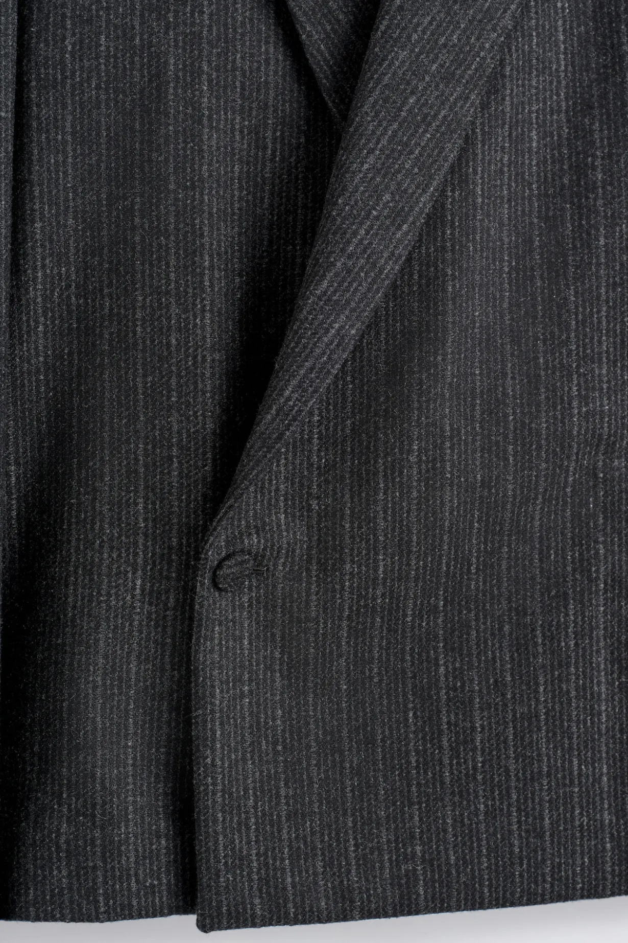 PINSTRIPED WOOL WRAP BLAZER