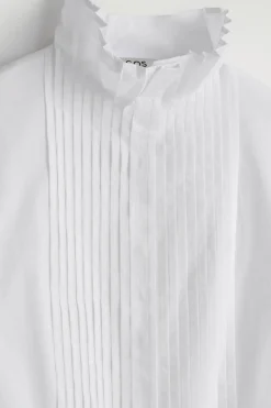 PINTUCKED COTTON BLOUSE