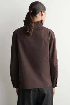 PINTUCKED COTTON BLOUSE