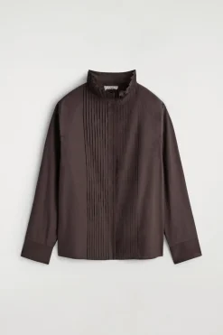 PINTUCKED COTTON BLOUSE