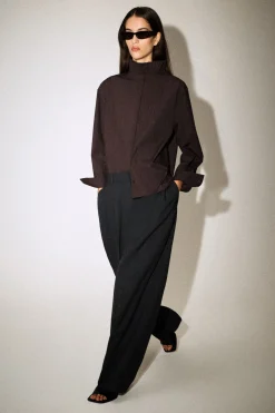 PINTUCKED COTTON BLOUSE