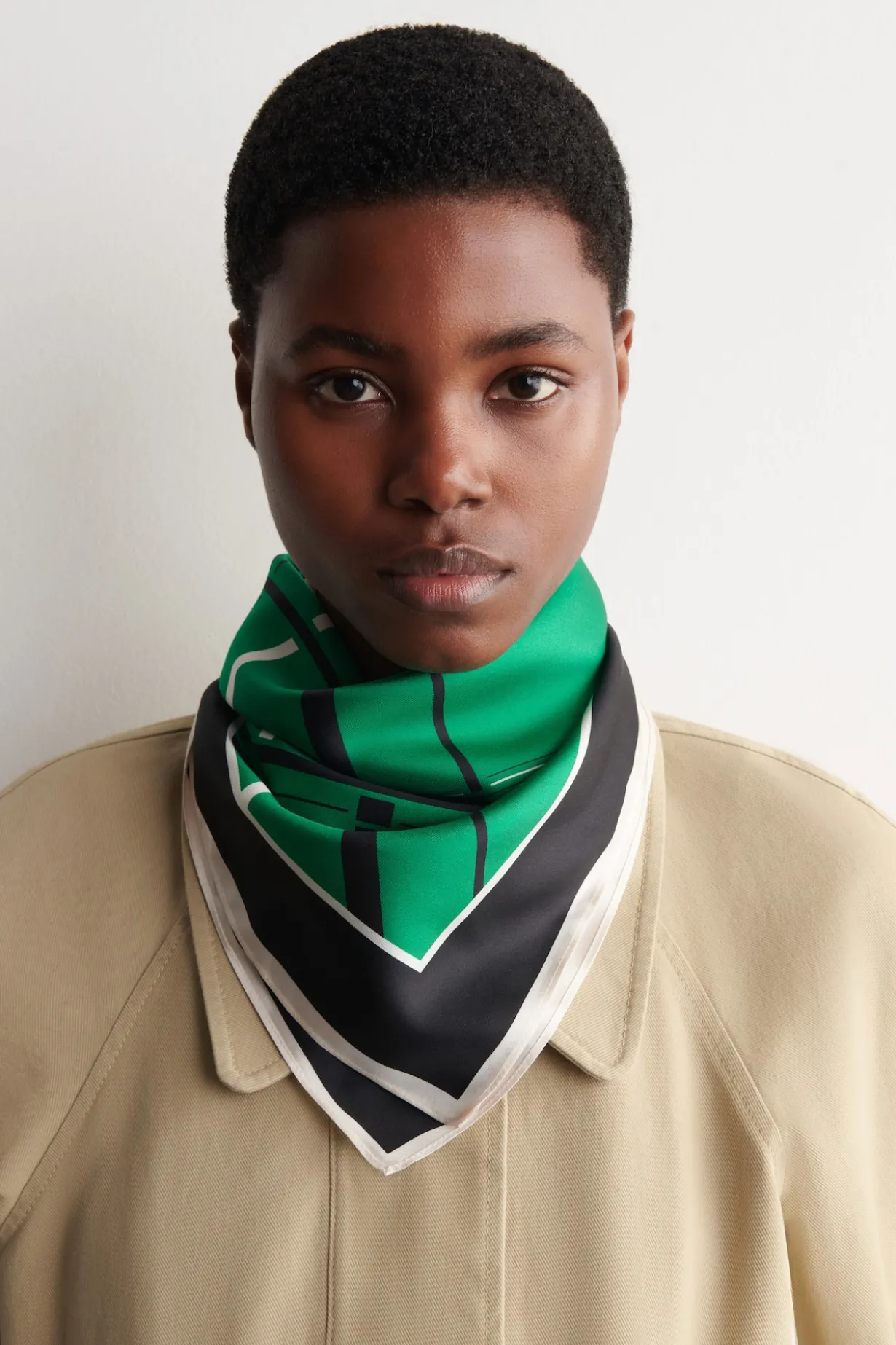 PLAID SILK SCARF