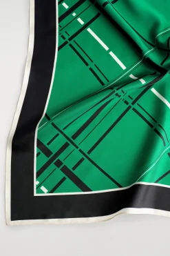 PLAID SILK SCARF
