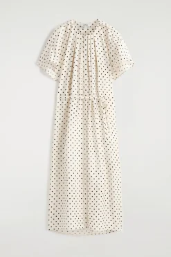 PLEATED BELTED MIDI DRESS
