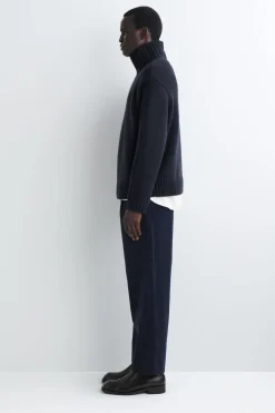 PLEATED CORDUROY RELAXED-FIT STRAIGHT-LEG PANTS