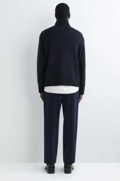 PLEATED CORDUROY RELAXED-FIT STRAIGHT-LEG PANTS