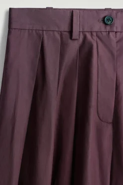 PLEATED COTTON PANTS