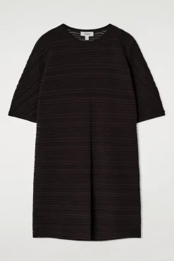 PLEATED KNIT MINI DRESS