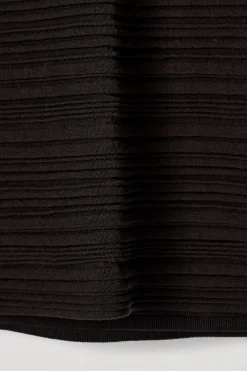 PLEATED KNIT MINI DRESS