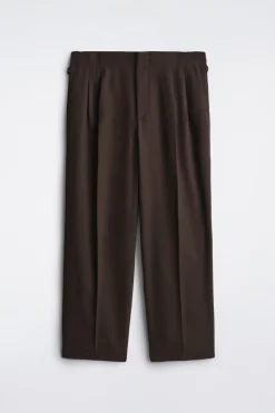 PLEATED RELAXED-FIT STRAIGHT-LEG TROUSERS