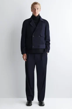 PLEATED RELAXED-FIT STRAIGHT-LEG TROUSERS