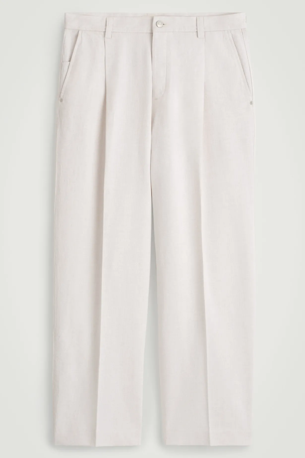 PLEATED WIDE-LEG DENIM PANTS