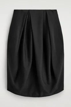 PLEATED WOOL MIDI TULIP SKIRT