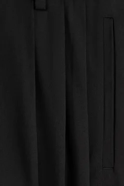 PLEATED WOOL WIDE-LEG PANTS
