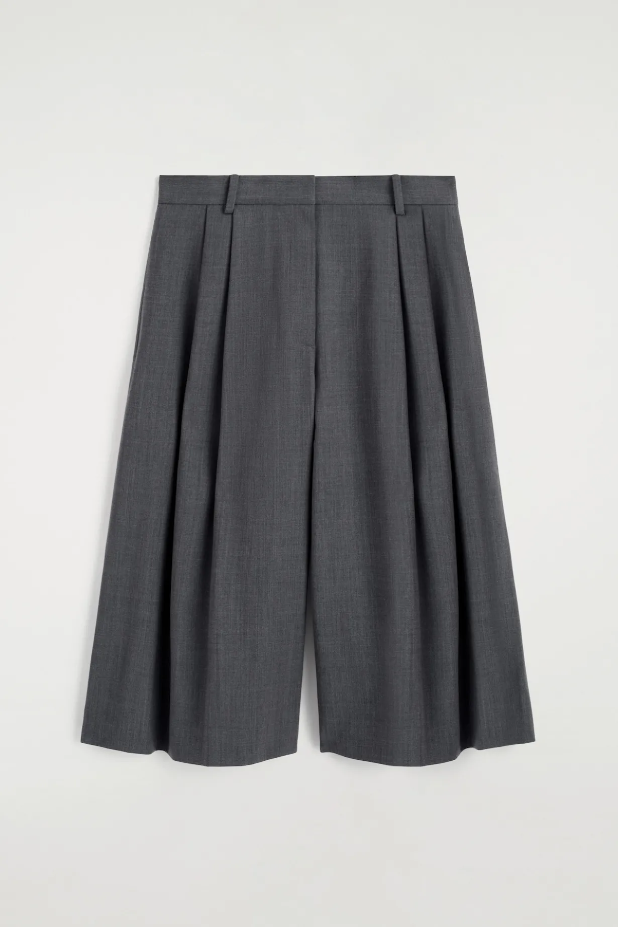 PLEATED WOOL-BLEND CULOTTES