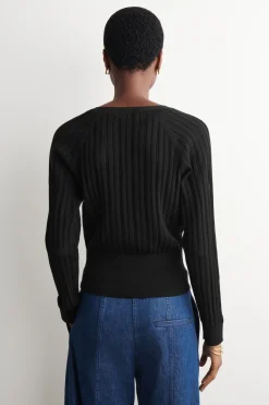 POINTELLE-KNIT COTTON CARDIGAN