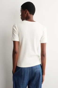 POINTELLE-KNIT SHORT-SLEVED CARDIGAN