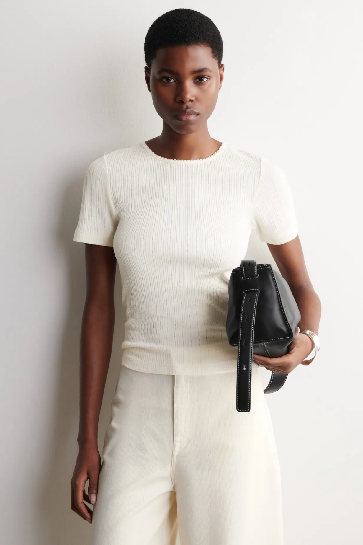 POINTELLE-KNIT T-SHIRT