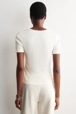 POINTELLE-KNIT T-SHIRT