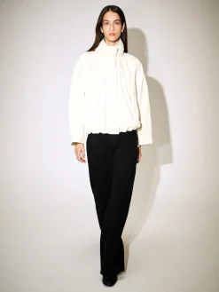 POPLIN-PANELLED JERSEY PANTS