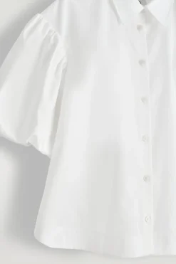 PUFF-SLEEVE COTTON SHIRT
