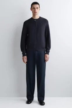 RACER-NECK KNITTED JACKET