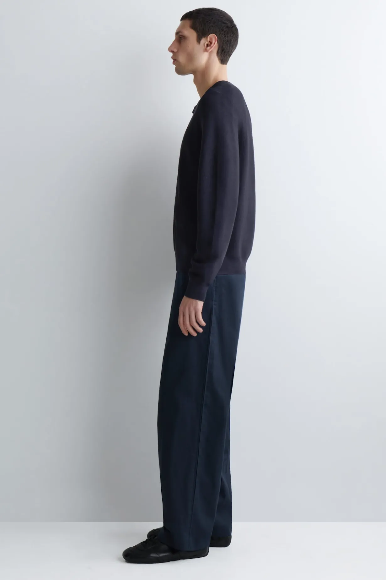 RACER-NECK KNITTED JACKET